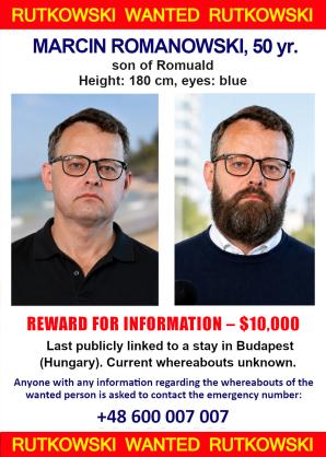 Recompensă de 10.000 $ pentru informații care duc la localizarea persoanei urmărite Marcin Romanowski